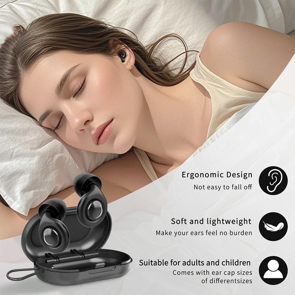 Reusable Silicone Snore Blocker Ear Plug W/ 10 Eartips Anti-Noise Motorcycle Earplugs for Sleeping Noise Sensitivity & Flights