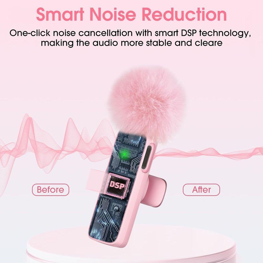 1/2Pcs Pink Lapel Microphone Wireless Mobile Phone Microphone Mini Microphone Livestream