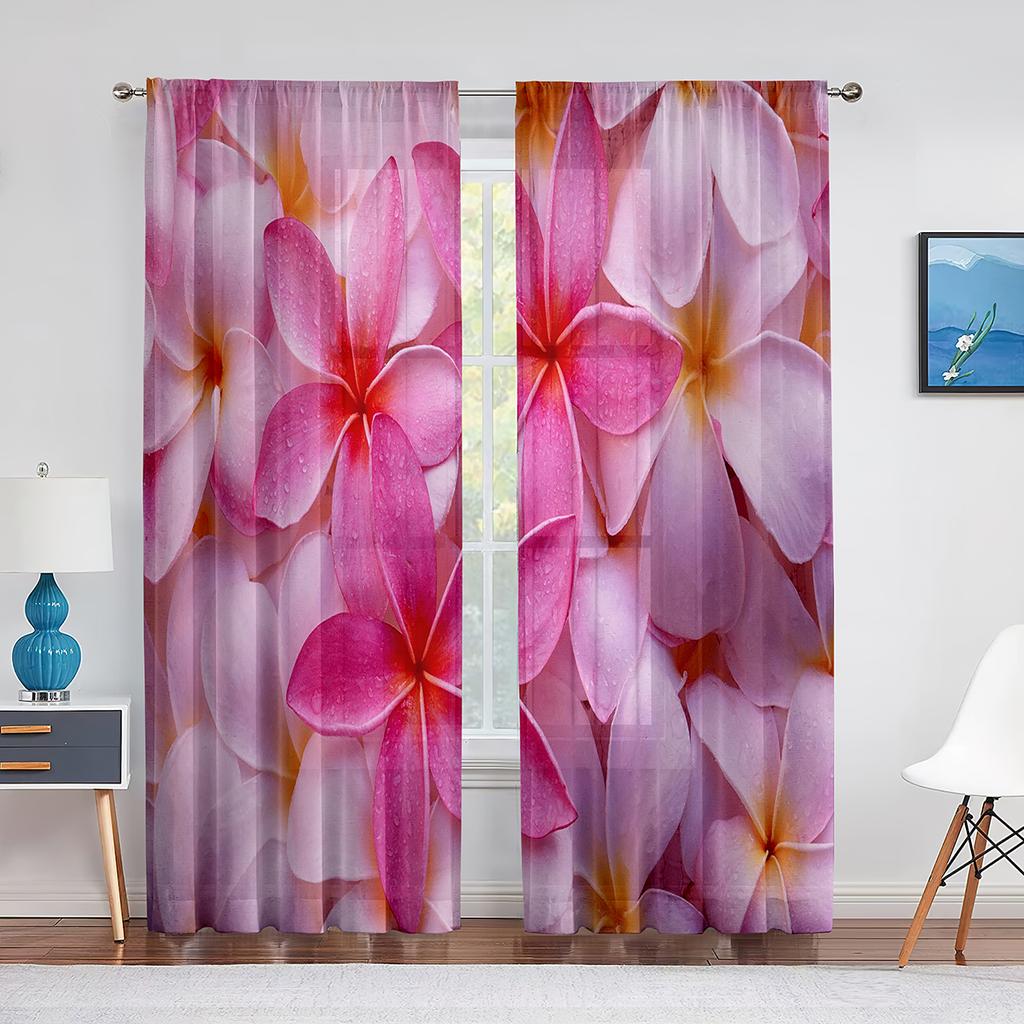 Weiße Blumen Kamille Chrysantheme Tüll Vorhänge für Schlafzimmer Wohnzimmer Küche Dekor Chiffon Sheer Voile Vorhang Fenster