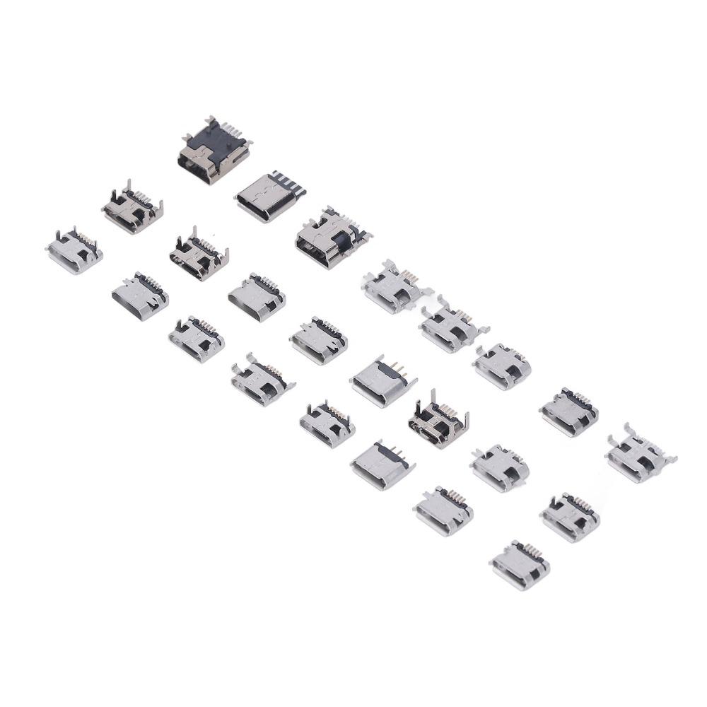 240Pcs with Storage Box Micro USB Connector Set Micro USB Connector Electronic Devices