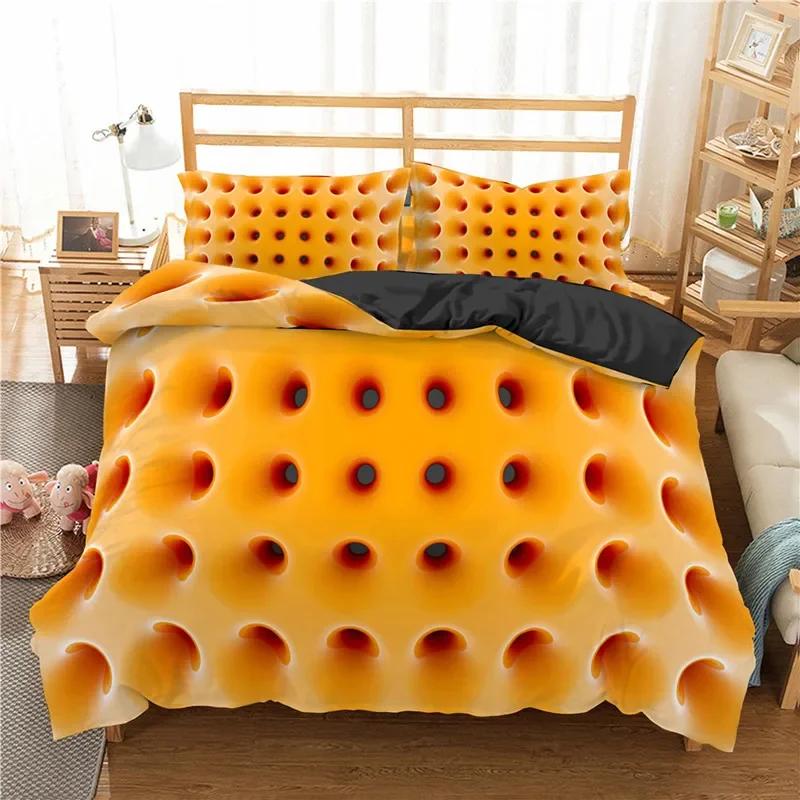 3D Honeycomb Abstract Geometric Comfortable Duvet Quilt Cover Pillowcase Bedding Set Children Bedroom Decoration Home Textile