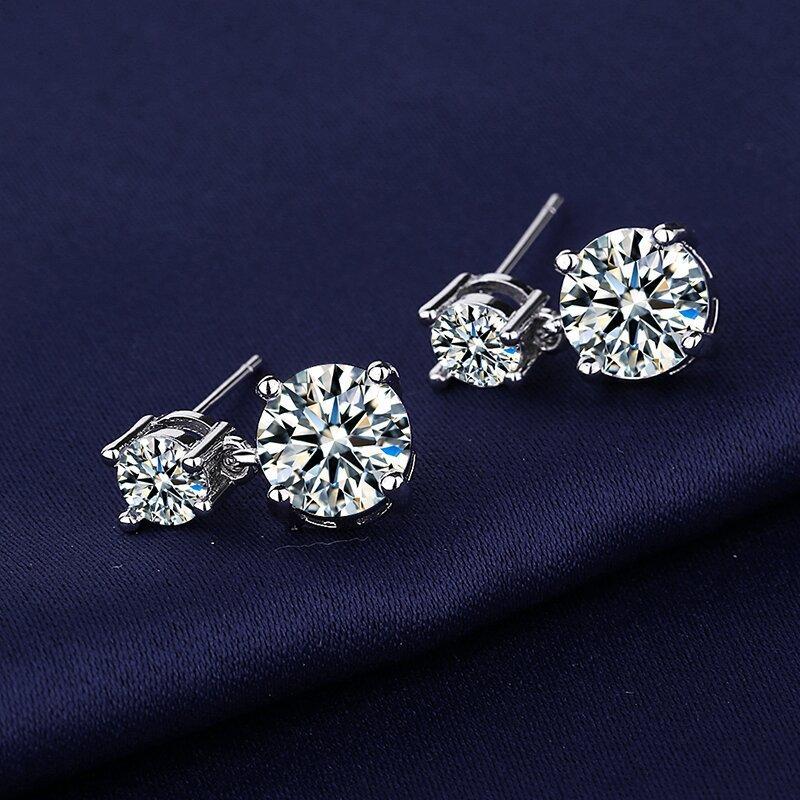 2026 Earrings Women's Inlaid Zircon Geometric Earrings, Fashionable and Simple Round Stud Earrings, Jewelry.