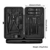 Black Nail Clipper Set Portable With Travel Box Pedicure Manicure Kit Stainless Steel Nail Care Grooming Trimmer Set