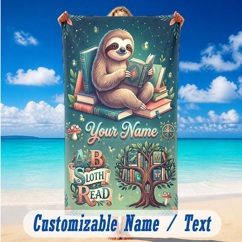 Adventure Journey Theme Beach Towel Personalized Custom Name & Text Soft Quick Dry Beach Towel for Swimming Travel