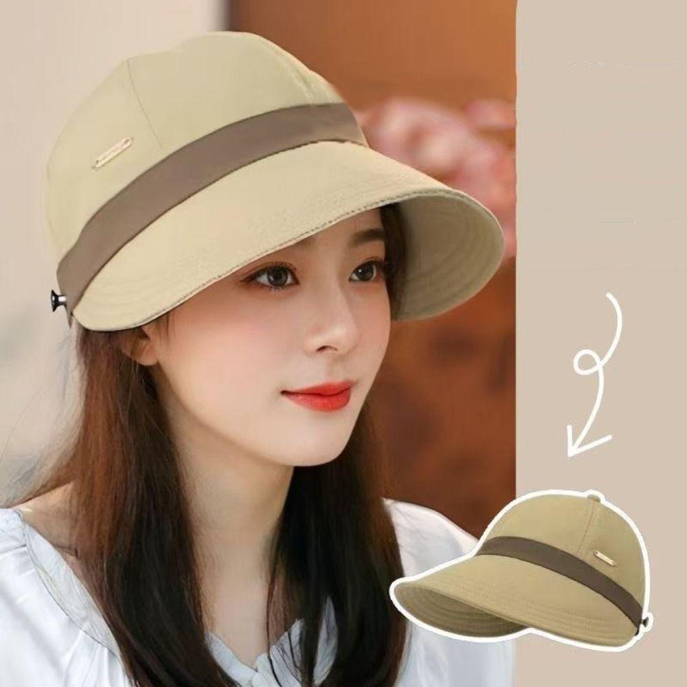 Solid Color Wide Brim Sun Hat Casual Duckbill Hat Peaked Cap Outdoor Beach Hat  Travel