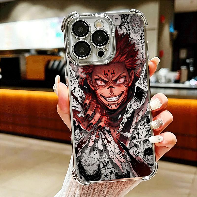 Anime Ryomen Sukuna JUJUSU Soft Phone Case For iPhone 15 16 17 Air 14 Pro Max 16E Plus 13 12 Mini Plating Anti-Fall Fundas