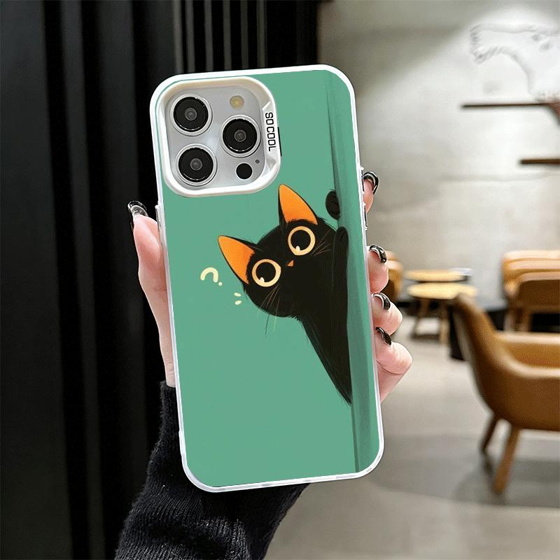 Cat Cute Kitten Cartoon Soft Phone Case for iPhone 15 16 17 Pro Max 17Air 16E 14 Plus 13 12 Mini Shockproof Cover Back Shell