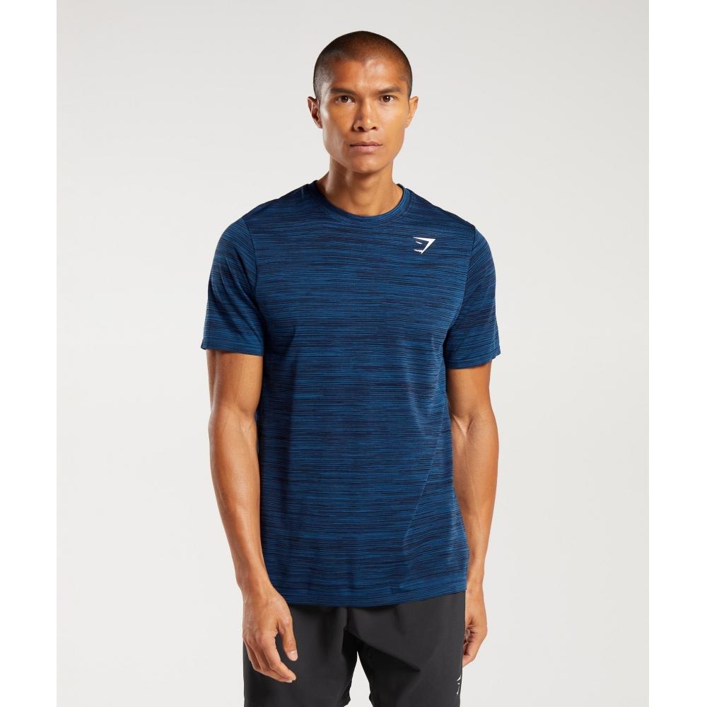 

Бесшовная футболка GYMSHARK Heather Navy Core Blue Marl A4A6G UB92