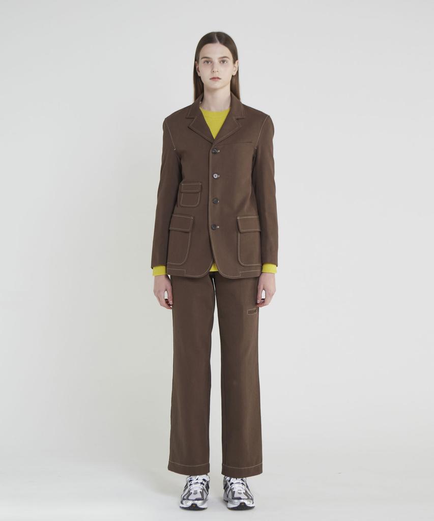 Moseu Stitch Setup Pants_Brown