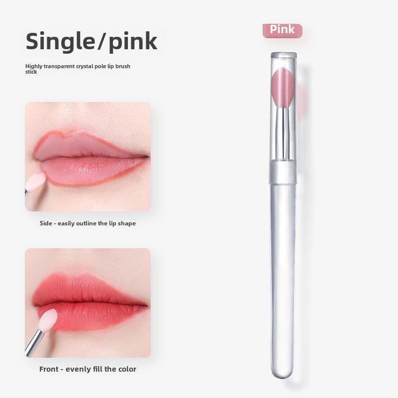 Silicone Lip and Eye Shadow Brush with Cover - Dustproof, Multifunctional, Portable and Sequin Design.