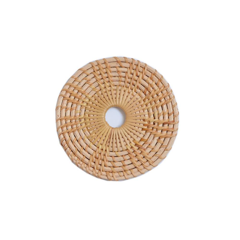 Natural Round Rattan Kitchen Insulation Pad Padding Mat Placemat Bowl Pad Coasters Cup Mats