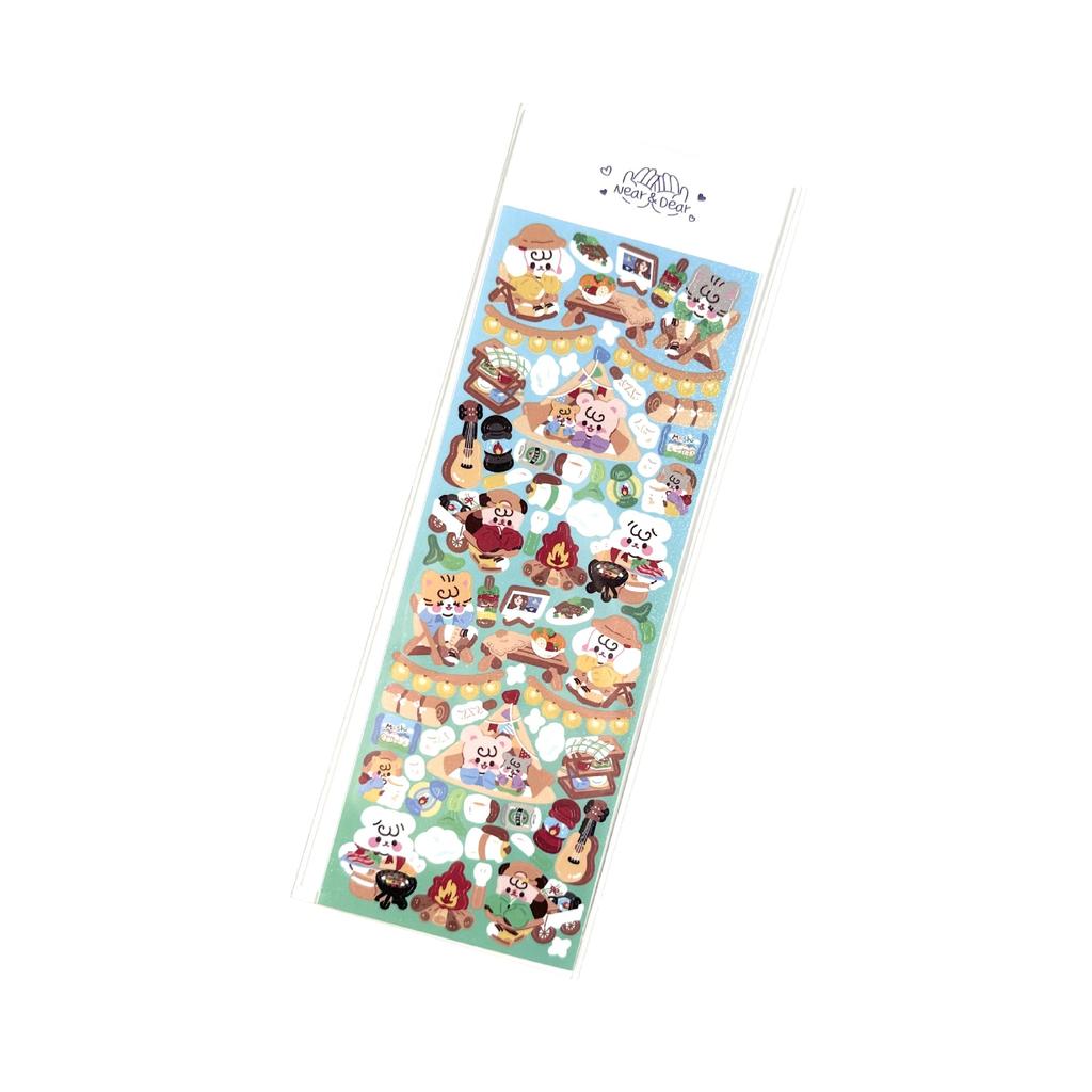 Korean Popular Cartoon Animal Sticker Ins Korean Laser Cute Creative Hand Account Goo Card Sticker