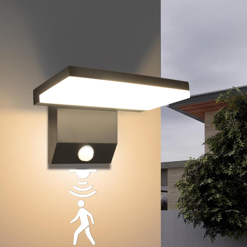 Modern LED Outdoor Wall Lamp Waterproof Motion Sensor Wall Light Foldable for Garden Courtyard Balcony Porch Home Decoration