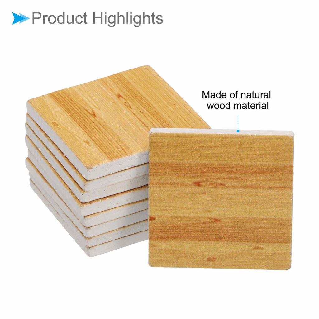 CoCud Dollhouse Floor Tiles, 1.18-inch Square Wooden Miniature Flooring - (Use: Dollhouse Decor) Pack of 18