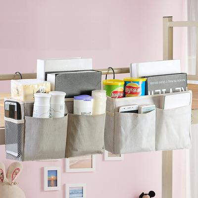 Dormitory Storage Bedside Hanging Basket Student Dormitory Storage Bag Cotton Linen Fabric Bedside Storage Hanging Bag
