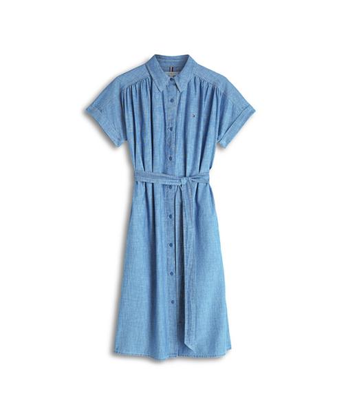 Tommy Hilfiger Belted Chambray Dress (T22G1Tdr060Wt1Dva)