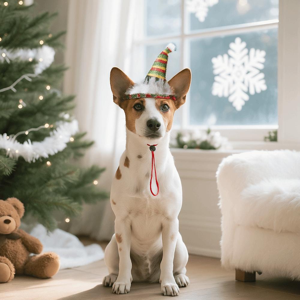 Cute Pet Santa Hat Adjustable Pet Party Hat Festive Pet Hat  Dress-up Accessory