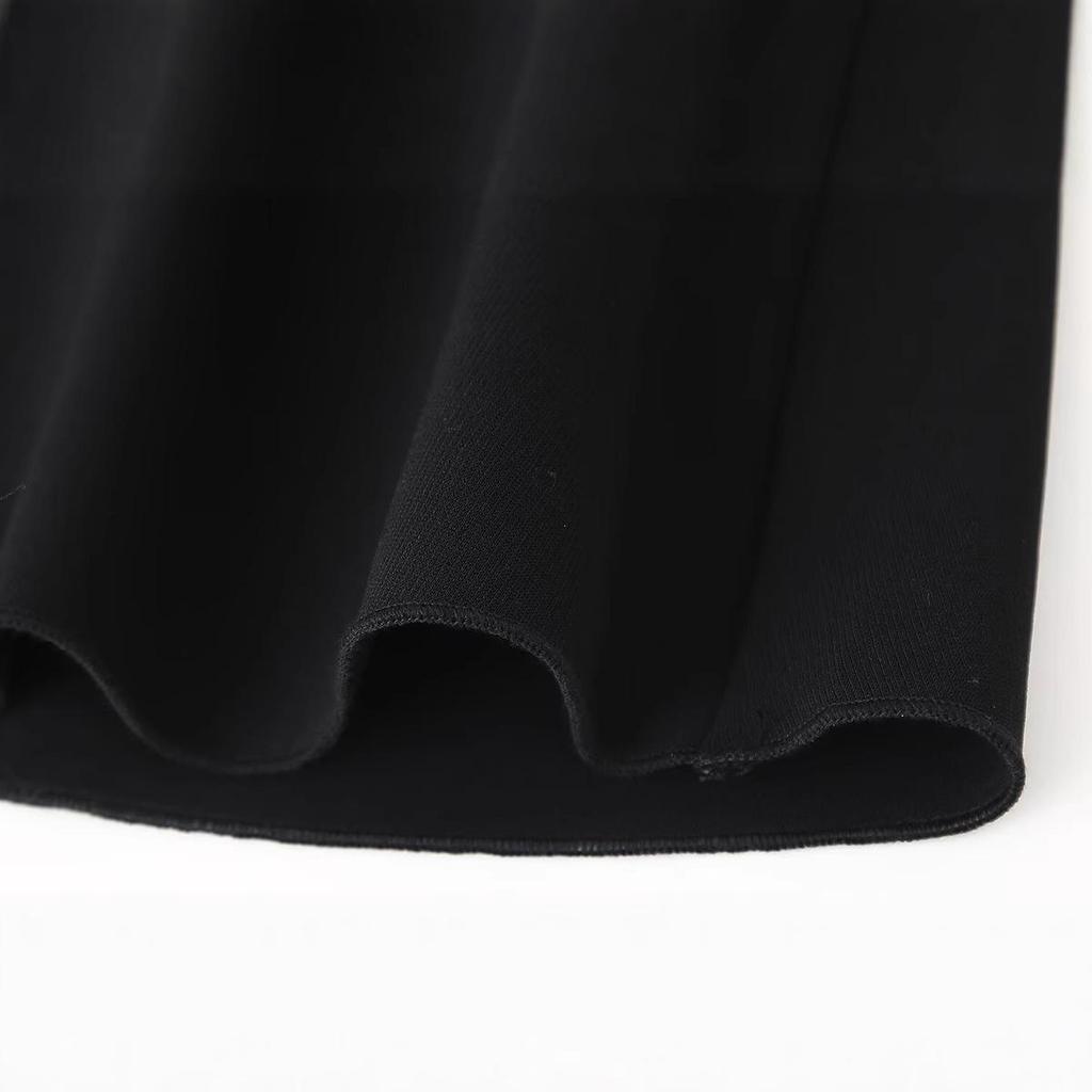 2025 Spring Women's European & American Style Pleated Boat Neck Slim Sleeveless Dress