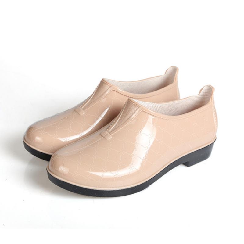 Kitchen Low-top Rain Boots Men's and Women's Overshoes Rubber Shoes Short Tube Non-slip Waterproof Shoes Fashionable Low-top Rain Boots