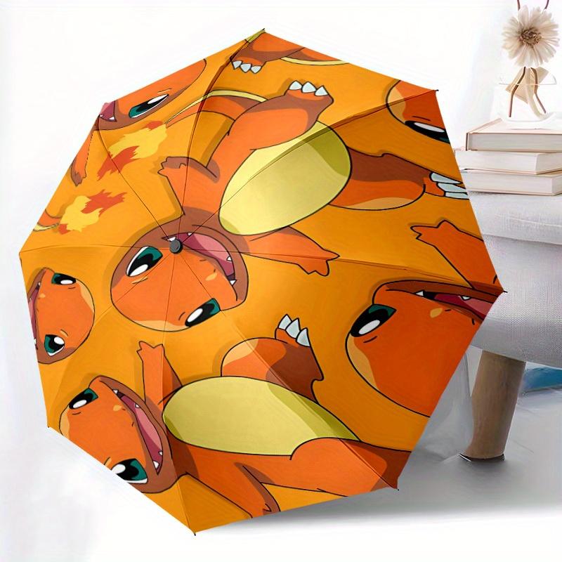 Charmander Pattern Automatic Open Umbrella Compact Foldable Design, Durable Fabric for Casual Birthdays, Christmas s a0820074