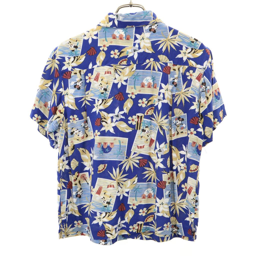 The Disney Store Mickey Mouse Short Sleeve Aloha Shirt L 10-12 Blue Kid's Used