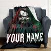 1pc Chucky Blanket with Custom Name, Gift, for Men and Women, Soft Blanket, Good for Sofa Bed Couch Travel, Lightweight Flannel Blanket