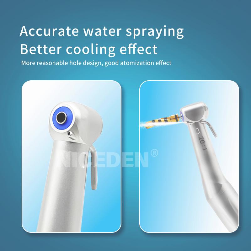 Niceden Dental 20:1 Implant Contra Angle Handpiece Surgery Shaft Drive Cartridge Low Speed Push Button Chuck Handpiece Dentist Tools
