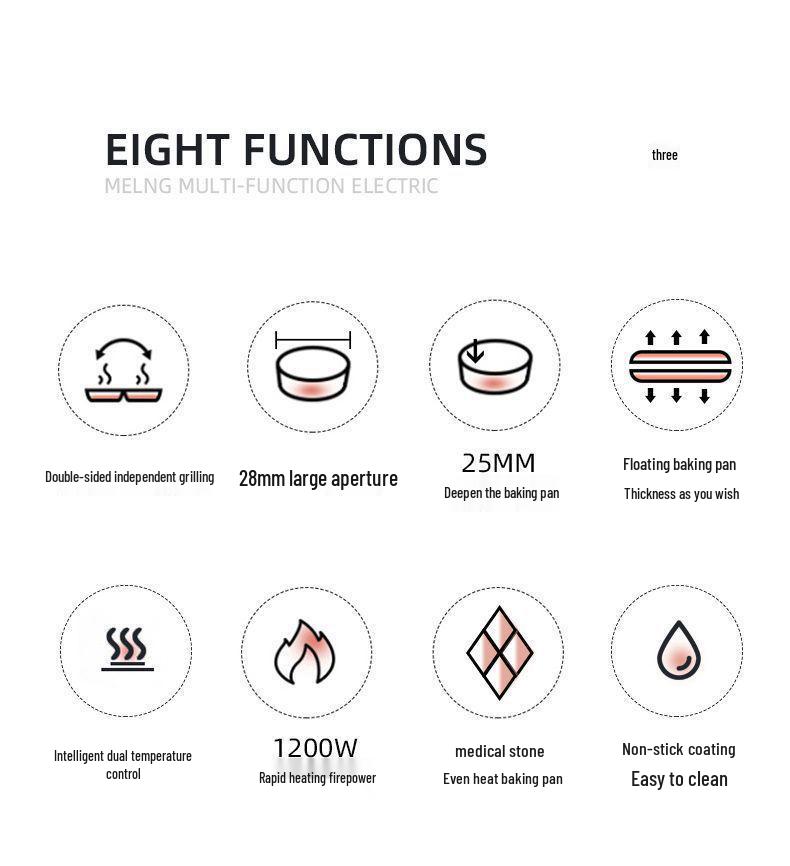 Electric Double-Sided Pancake Maker: Non-Stick, Auto Power-Off, Deepened Design for Frying & Grilling