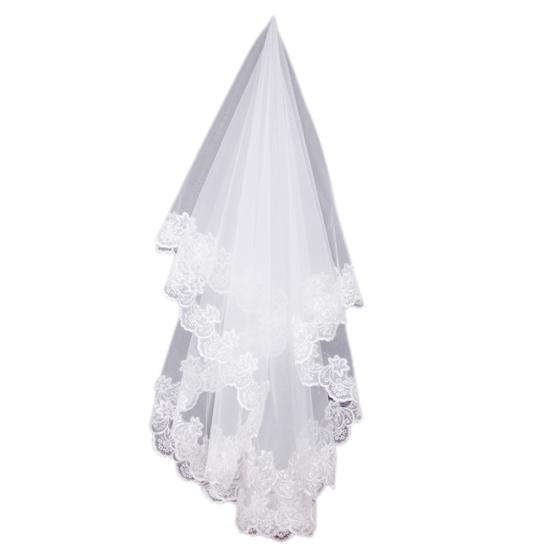 Romantic Women Lace Edge Long Cathedral Wedding Bridal Veil Accessory Headwear