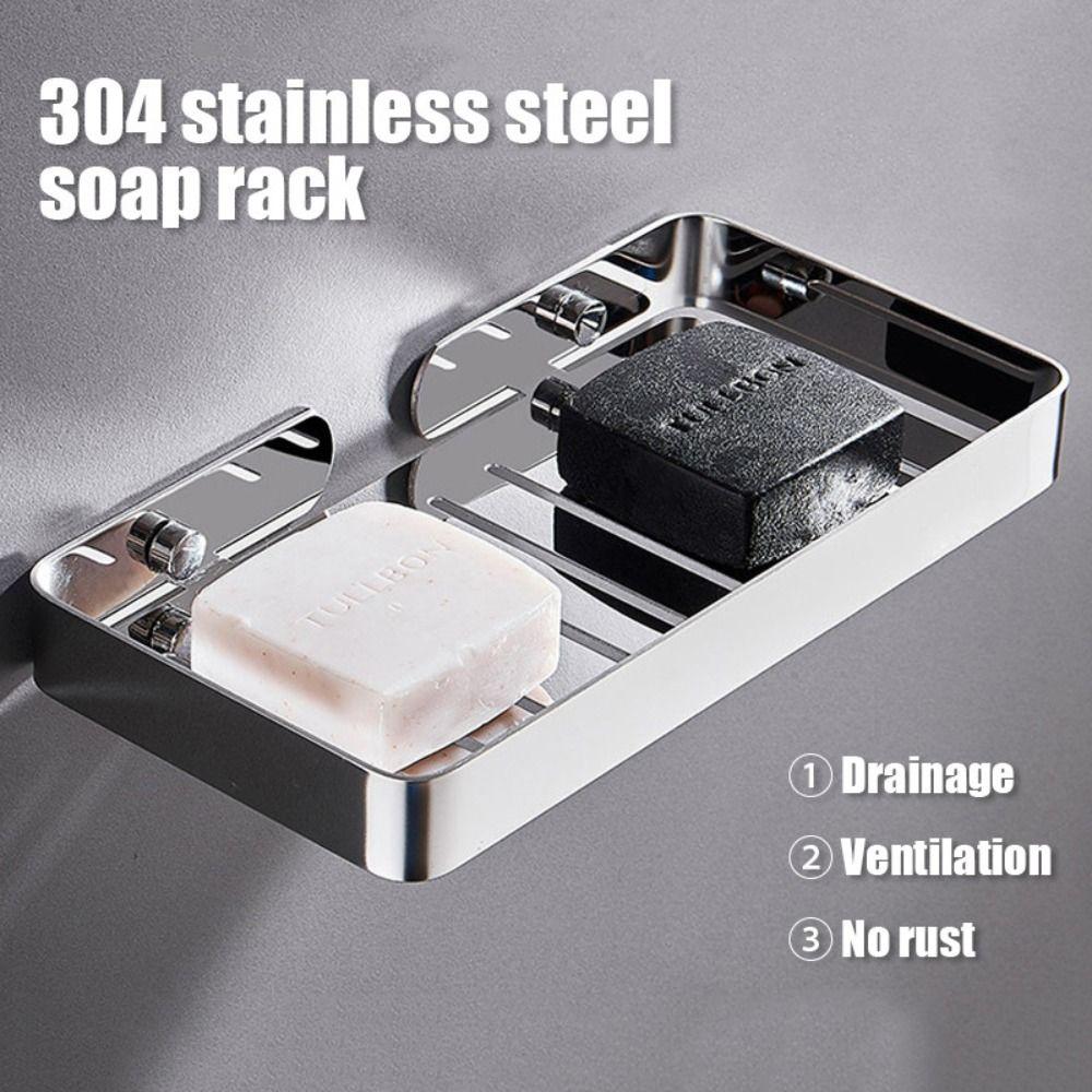 Self-draining Soap Holder Wall Mounted Soap Dish High Quality Bathroom Soap Rack Home