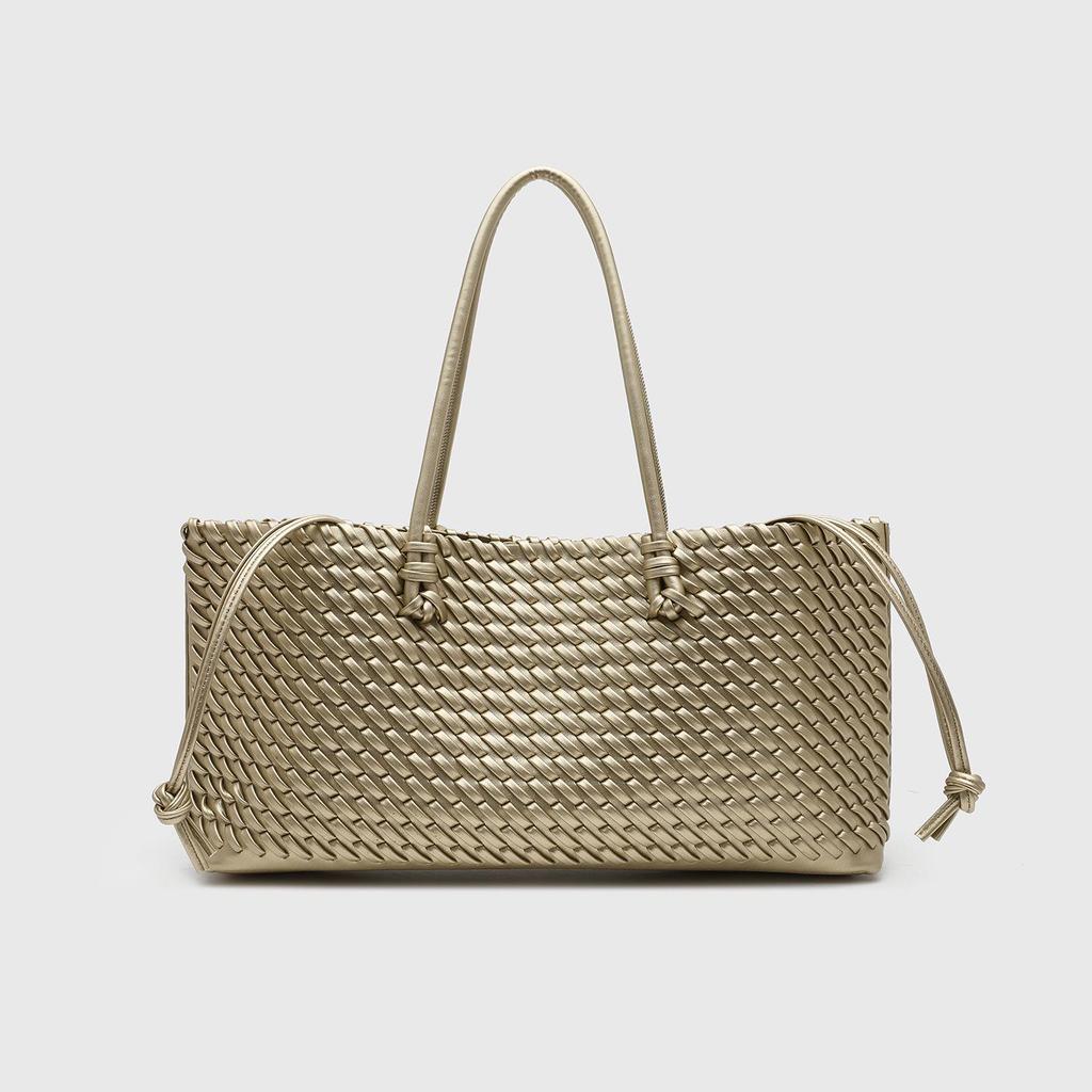 Za 2025 Women's High-End Woven Tote Bag: Fashionable Large-Capacity Handbag & Shoulder Shopping Bag