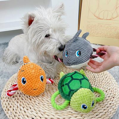 Giocattolo Squeak per Cani Resistente ai Morsi Giocattoli Squeak per Cani Squalo Giocattoli Tartaruga Pesce da Masticare Giocattolo da Masticare per Cucciolo Animale Domestico Peluche Accessori per Cani