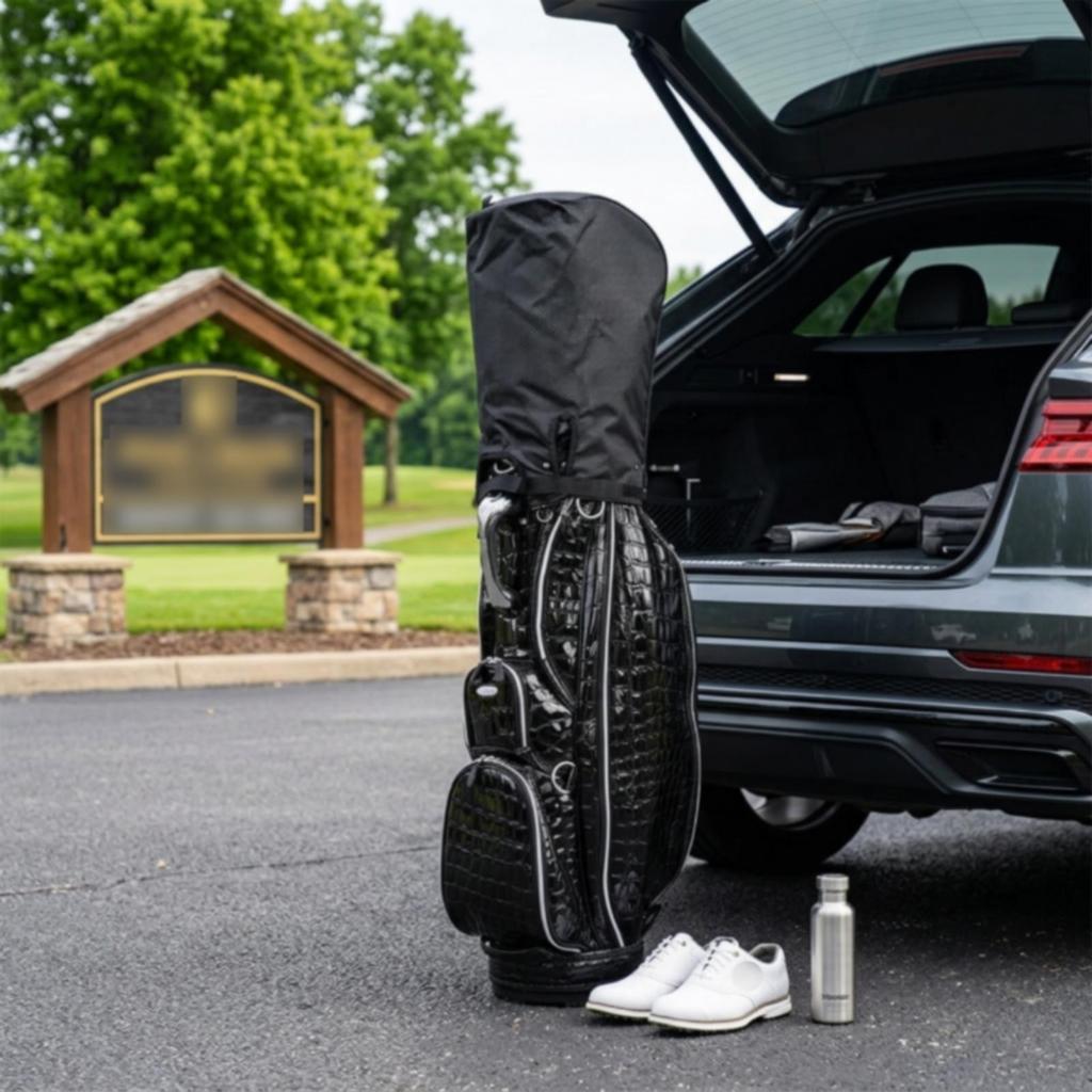 Golf Bag Cover Padded with Zipper Zippered for Golfers, Travel