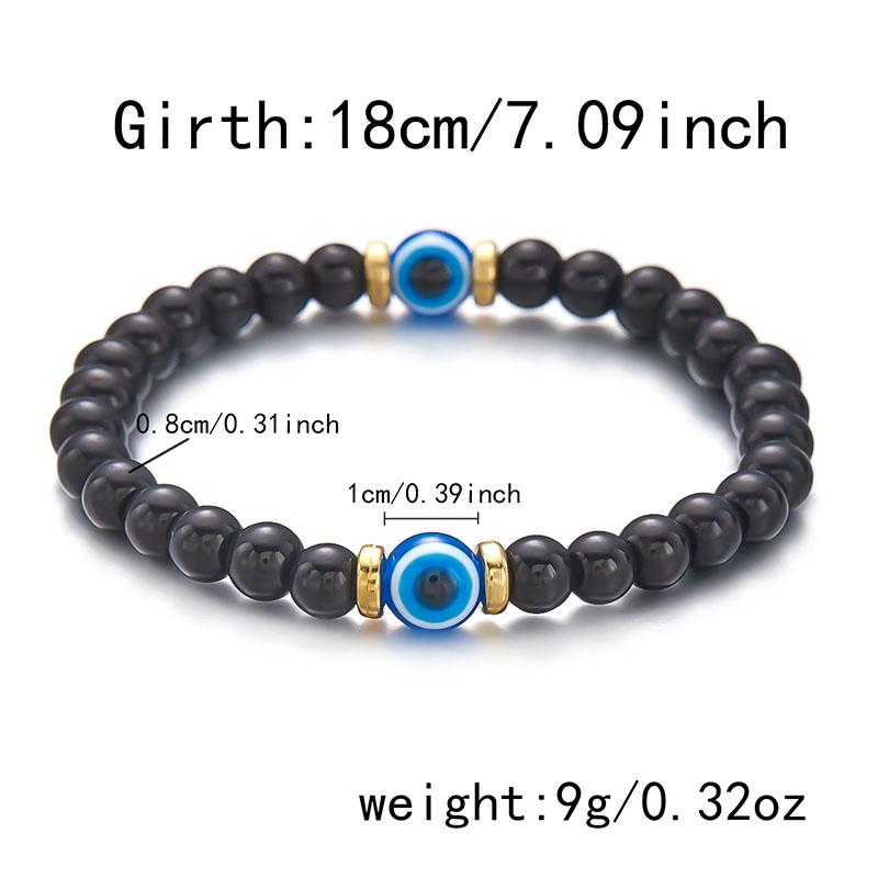 Turkish Blue Eye Bracelet Lucky Amulet  Hand Chains Gifts 5/8MM Tiger Eye Stone Beaded Evil Eye Bracelets for Women Men