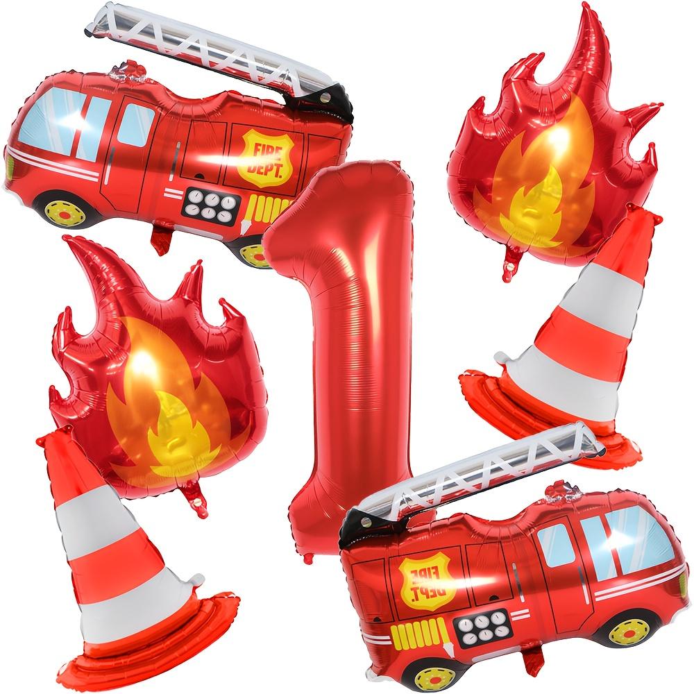 

1Set Fire Truck Balloons Set Red 32Inch Number Balloon Flame Balloons For Baby Shower Firefighter Birthday Party Decoration 32inch