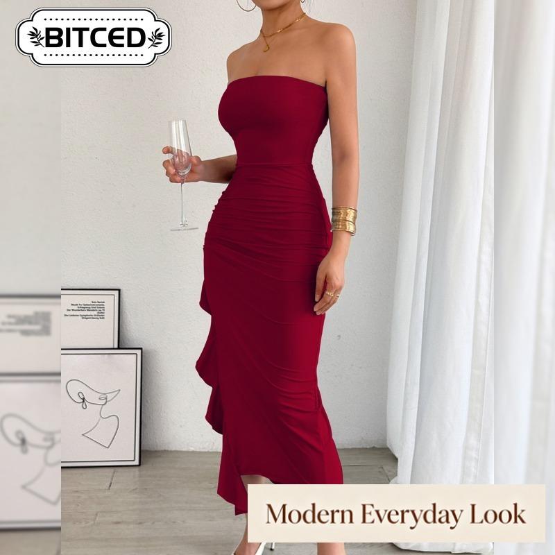 BITCED Moda dama vara primavara in culori uni imprimeu rochii casual fara maneci