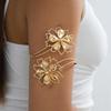 Bohemian Metal Flower Arm Bracelet Women Vintage Punk Style Hollow Bangle Adjustable Upper Arm Cuff Party Jewelry Accessory