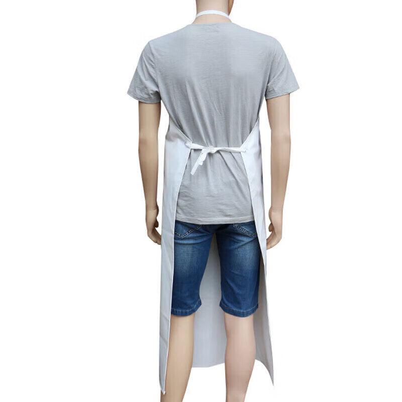White Waterproof PVC Apron with Sleeves