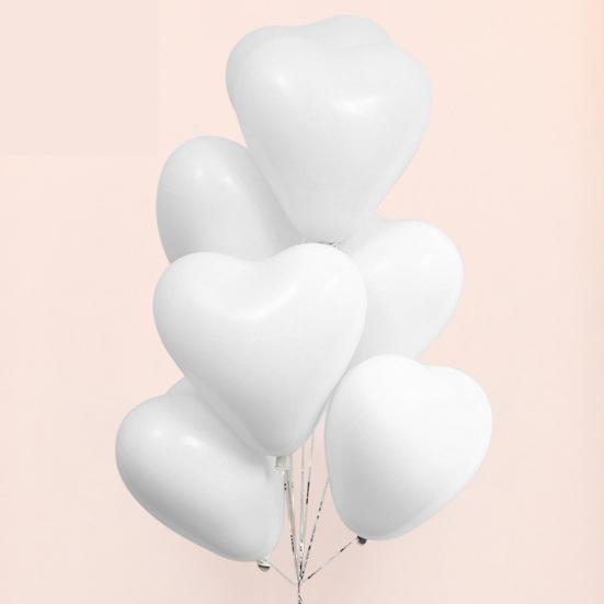 100 Pcs Birthday Party Balloons Solid Color Heart Shape Flexible High Elasticity Emulsion Create Atmosphere Bridal Shower Multi Colors Party Decor