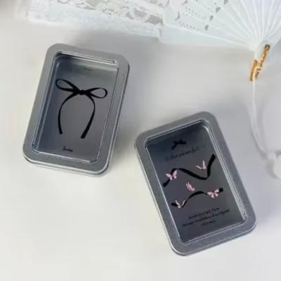 Fashion Kpop Photoaced Organizer Sliver Color Bow Series Stationery Desktop Holder Creative Design Mini Stuff Storage Box