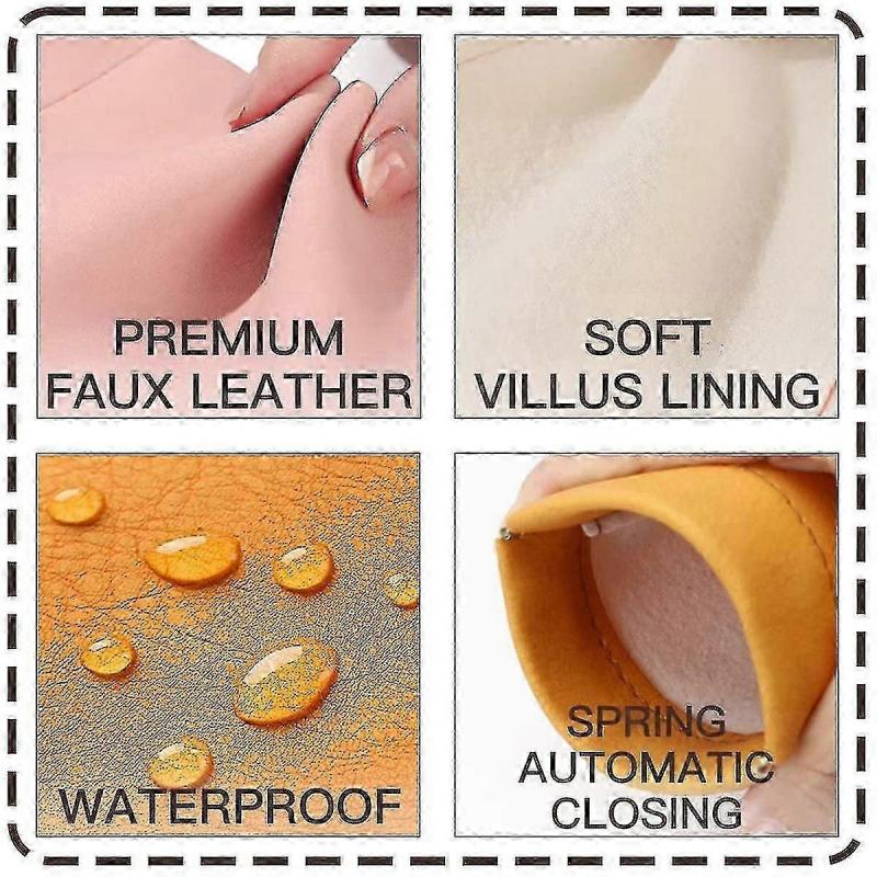 Soft 4-Pack Glasses Case,Universal Eyeglasses Holder for Men & Women,Fits Most Sunglasses & Reading Glasses with PU Leather Cover