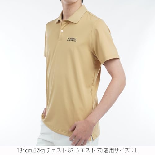 Admiral Golf ADMA520 Men's Classic Performance Polo Shirt, Beige