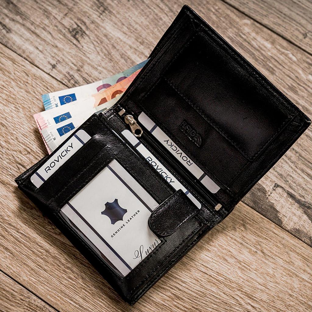 Stylish Large Men's Leather Wallet Rovicky with RFID