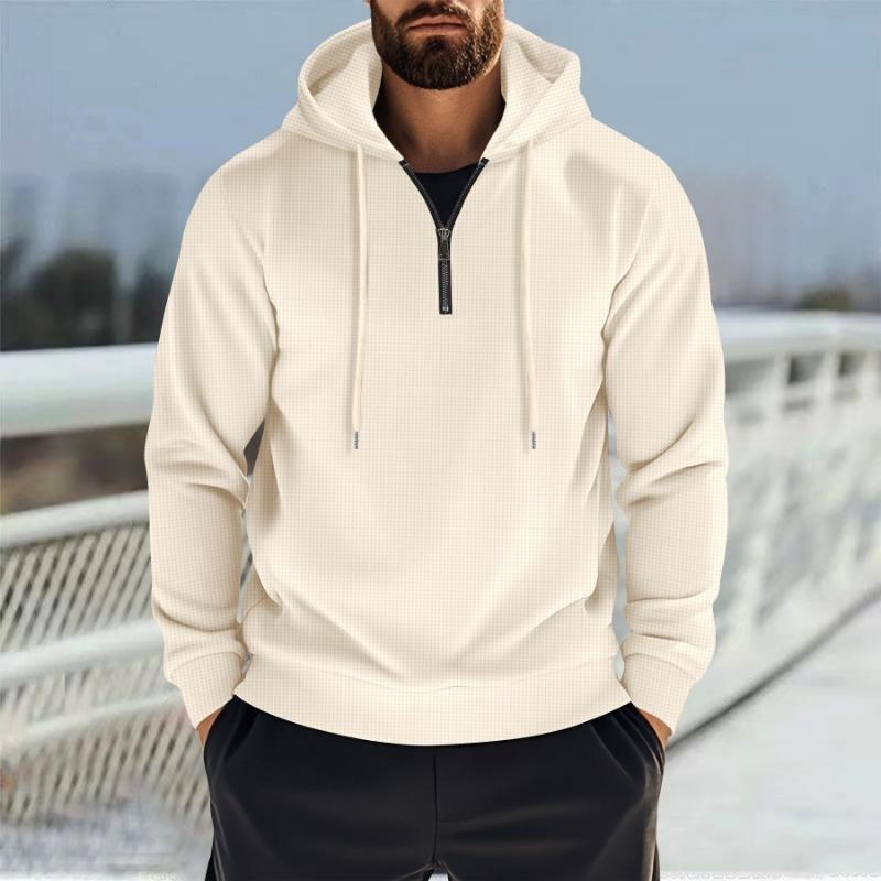 Men's New Spring Half Zipper Hooded Casual Sports Sweatshirt
