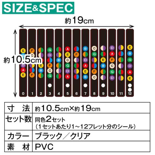 shttown Guitar Fingering Chord Practice Stickers, Fret Stickers, Easy for Beginners, Electric and Acoustic Guitars, Set of 2 (Black)
