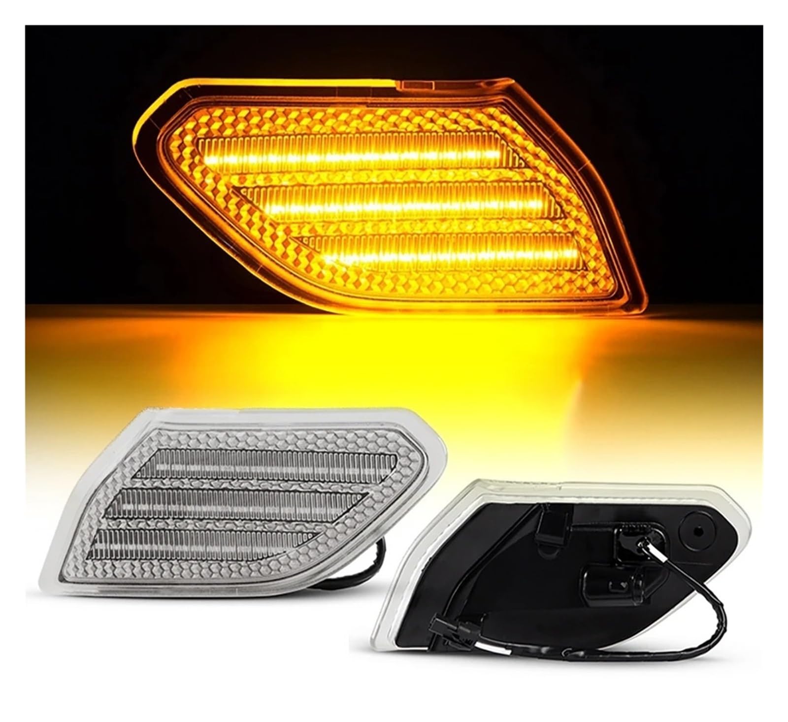 

JT Wrangler JL 2018 2019 2020 2021 Amber LED Front Bumper Side Marker Turn One size срібний