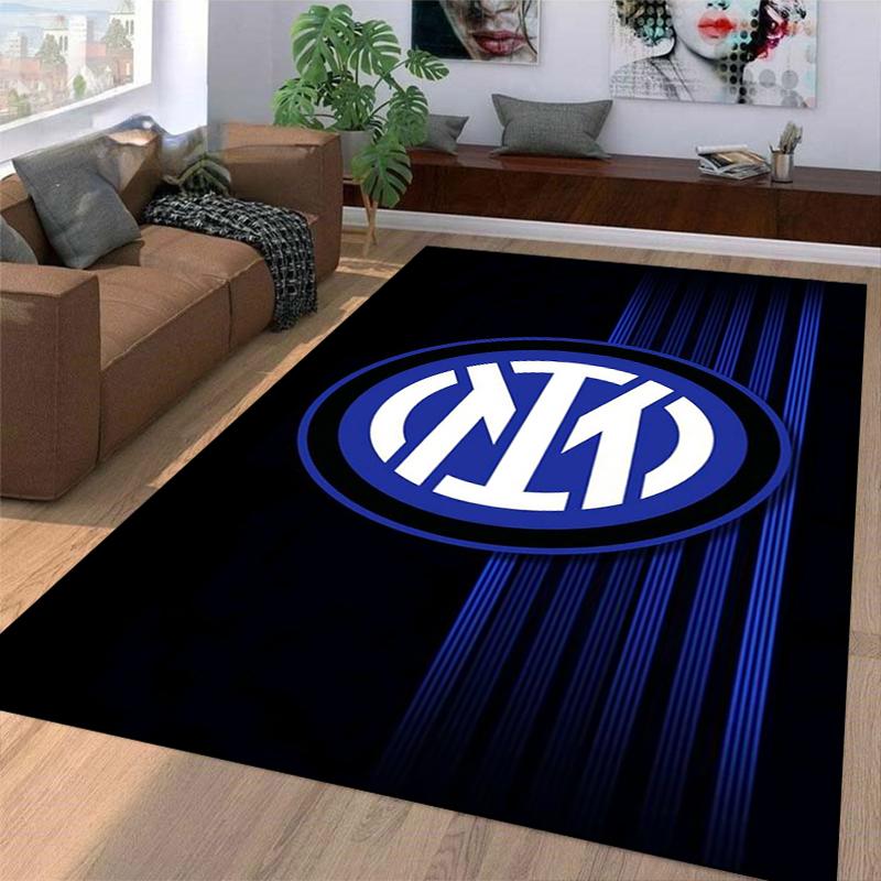 Black and Blue Logo Carpet Designed Floor Mat, Suitable As a Non-slip Mat for the Living Room or Bedroom Sofa