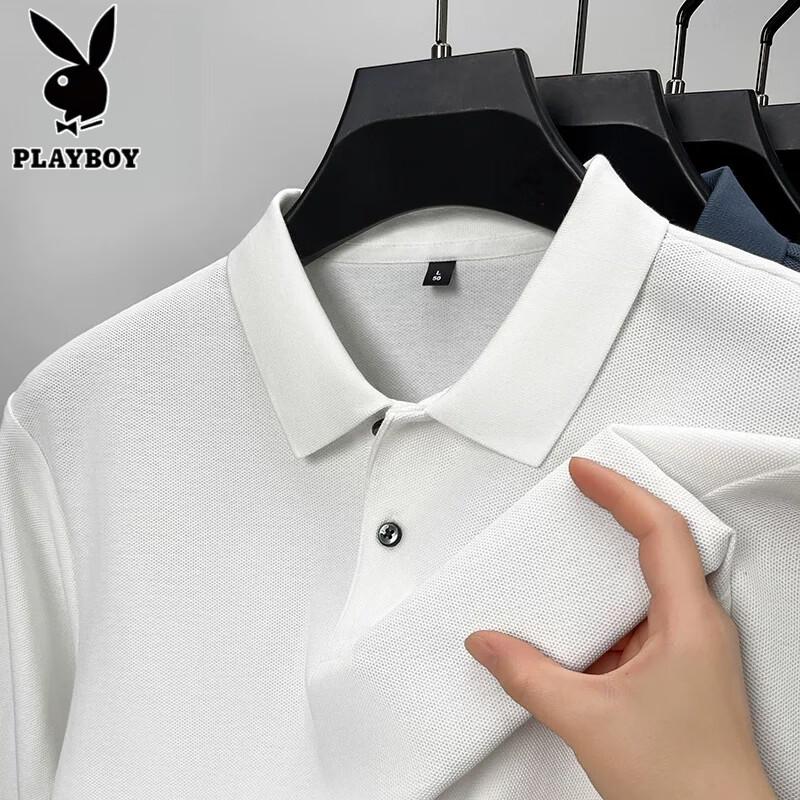 PLAYBOY Men's Long Sleeve Polo Shirt