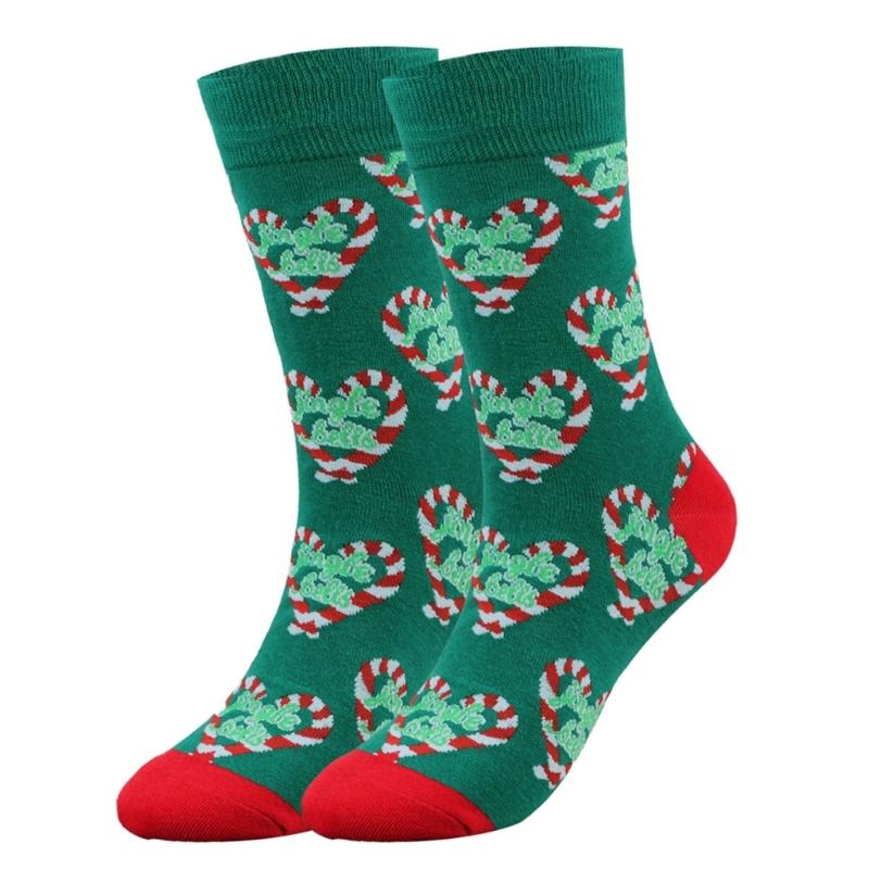 Christmas Pattern Crew Socks Novelty Funny Crazy Ankle Socks Cartoon Cotton Booties Socks Christmas Socks for Women Men