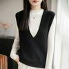 New Year Women's V-Neck Sleeveless Shiny Layered Plus-Size Wool Vest for Spring and Autumn